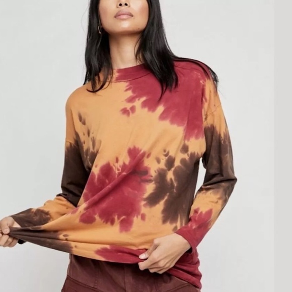 Free People Long Sleeve Tunic Top French Roast  NWT